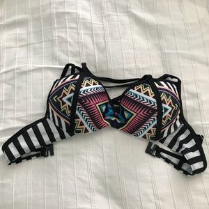 Geometric neon two piece bikini